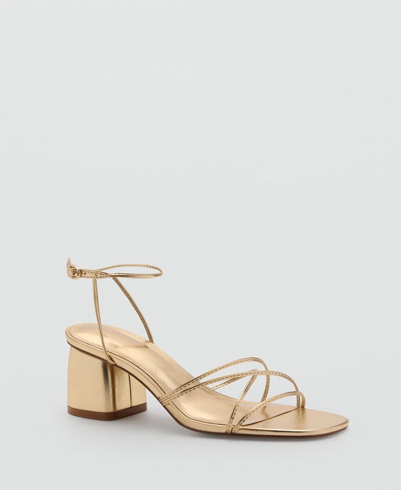 Mango Women's Crossed Strap Heeled Sandals