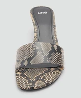 Mango Women's Animal Print Strap Sandals