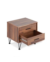 Metal Nightstand with Two Drawers – Stylish and Functional