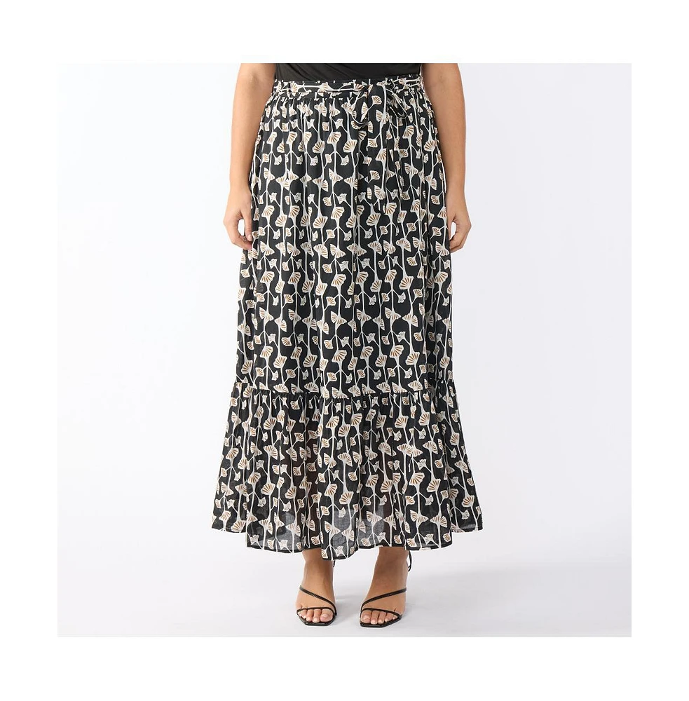 Estelle Plus Sea Lily Tiered Skirt