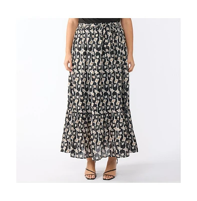 Estelle Plus Sea Lily Tiered Skirt