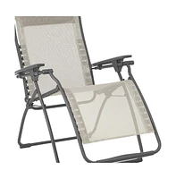 Reclining Steel Zero Gravity Chair with Cushion for Lawn Deck and Poolside