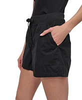 Dkny Sport Women's Cotton Twill Rib-Waistband Cargo Shorts