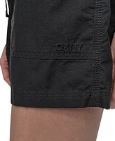 Dkny Sport Women's Cotton Twill Rib-Waistband Cargo Shorts