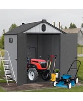 Mondawe 68Ft Resin Plastic Outdoor Storage Shed For Backyard Garden Big Spire Tool Storage
