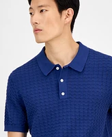 Alfani Men's Textured Sweater Polo Shirt, Exclusively at Macy's