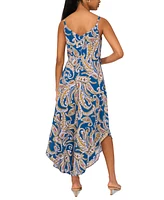 Msk Women's Tie-Waist Genie-Leg Paisley-Print Jumpsuit