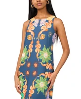 Msk Women's Mixed-Print Sleeveless Maxi Dress