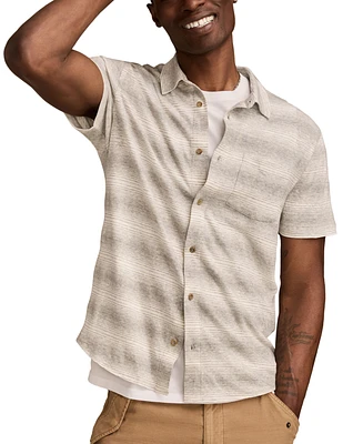 Lucky Brand Men's Short Sleeve Striped Button-Front Shirt