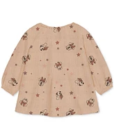 Disney Baby Girls Cotton Minnie Mouse Gauze Top & Denim Pants, 2 Piece Set