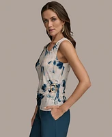 Donna Karan New York Women's Printed Asymmetric Sleeveless Top, Regular & Petite Sizes