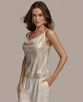 Donna Karan New York Women's Metallic Sequin Embellished Camisole, Regular & Petite
