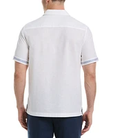 Cubavera Men's Linen Blend Embroidery Leaf Button-Down Shirt