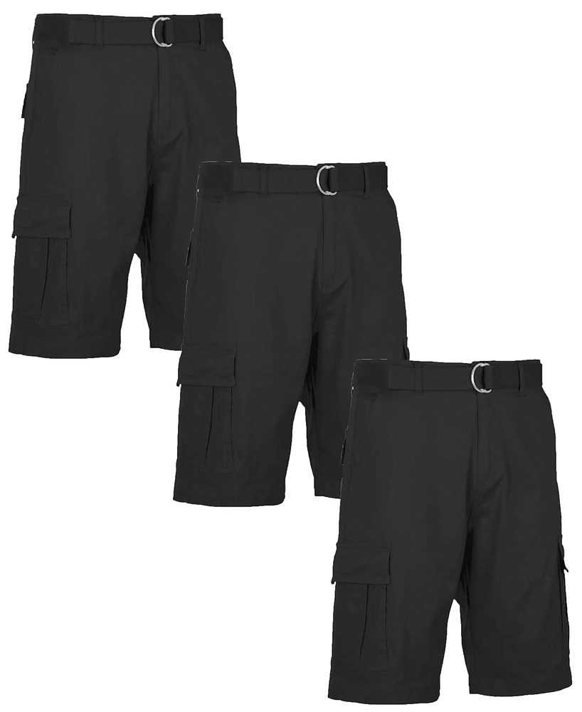 Blu Rock Men's 3-Pack Flex Stretch Cargo Shorts