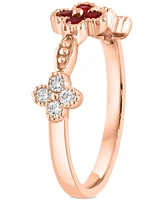 Lali Jewels Ruby (1/5 ct. t.w.) & Diamond (1/5 ct. t.w.) Ring in 14k Rose Gold