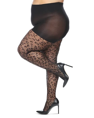 MeMoi Plus Curvy Diamond Sheer Control Top Tights Mm-2302