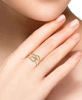 Lali Jewels Diamond Chain Link Double Row Ring (1/6 ct. t.w.) in 14k Gold