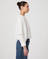 French Connection Women's Alissa Cotton Broiderie Long-Sleeve Top