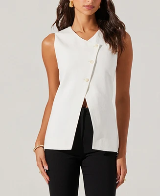 Astr the Label Women's Sonja Textured Asymmetric Vest