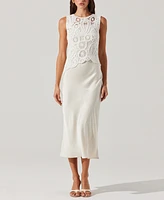 Astr the Label Women's Martina Crochet-Overlay Slip Dress