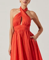 Astr the Label Women's Kalia Halter Keyhole Dress