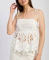 En Saison Women's Courtney Cotton Peplum Top