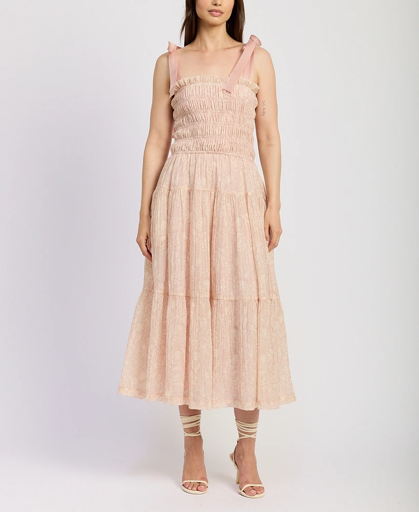 En Saison Women's Geraldine Smocked-Bodice Dress
