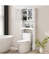 Gymax Bathroom Over The Toilet Space Saver Storage Cabinet Organizer Shelf