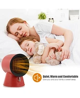 Gymax 1500W Portable Ptc Ceramic Space Heater Mini Electric Desktop Heating Fan
