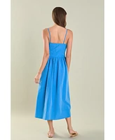 endless rose Women's Front Ties Midi Dress