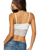 Edikted Women's Mylah Lacey Asymmetric Tank Top