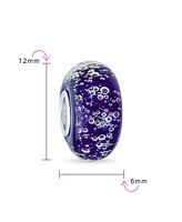 Bling Jewelry Murano Glass Charm Bead Sterling Silver Core Green Pink Blue Aqua Red Ocean Spacer