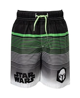 Star Wars Boys The Mandalorian Pullover Rash Guard and Swim Trunks Outfit Set