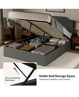 Stuart Hydraulic Lift Up Storage Upholstered Platform Bed
