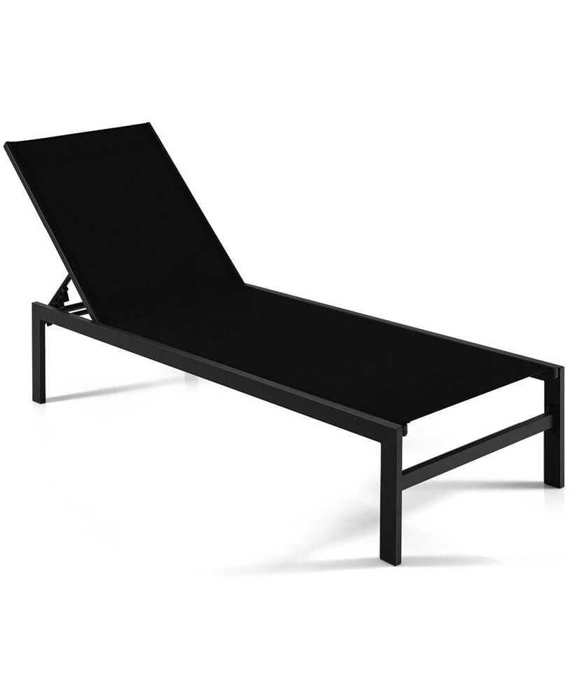 6-Position Chaise Lounge Chairs with Rustproof Aluminium Frame