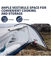Naturehike Jims Gear Ultralight Backpacking Tent, 1-2 Person Tunnel Tent with Vestibule, Waterproof and Windproof for High-Altitude Camping