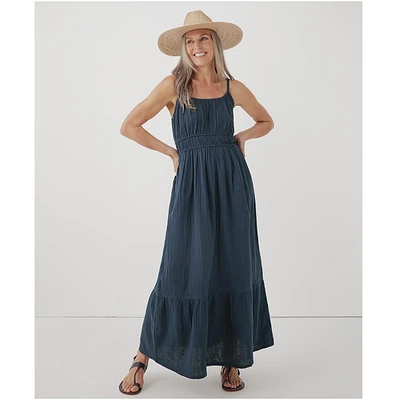 Pact Women's Organic Cotton Coastal Double Gauze Cami Maxi Dress