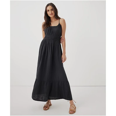Pact Women's Organic Cotton Coastal Double Gauze Cami Maxi Dress