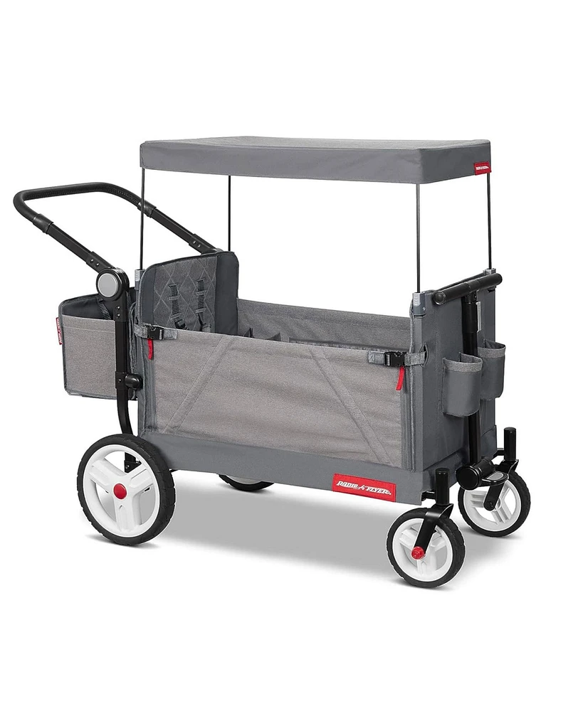Radio Flyer Odyssey Collapsible Stroll N Wagon with Storage Bag, Light Gray