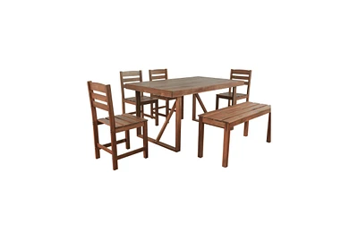 Mondawe High-quality Acacia Wood Outdoor Table and Chair Set, Suitable for Patio, Balcony, Backyard