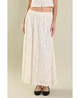 endless rose Women's Floral Embroidery Lace Skirt