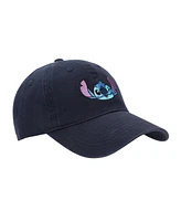 Disney Men's Embroidered Stitch Adult Unisex Navy Unstructured Baseball Hat