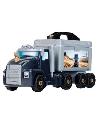 Theo Klein 89 Piece Mack Semi Truck 4 in 1 Convertible Building Play Set Toy with Removeable Tool Box, Crane, and Forklift for Ages 3 & Up