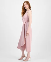 Connected Women's Draped Sleeveless Surplice Jumpsuit