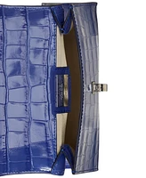 Lauren Ralph Crocodile-Embossed Leather Small Farrah Satchel