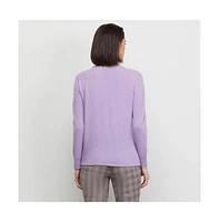 Carlisle Women's Lavender Shirred Cashmere Pullover Sweater Andromeda