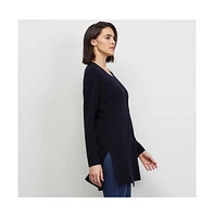 Carlisle Women's Navy Cashmere Cardigan Sweater Garniture