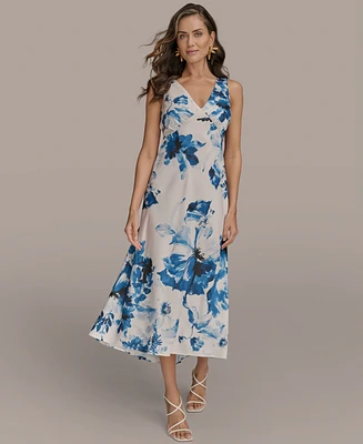 Donna Karan New York Women's V-Neck High-Low Dress