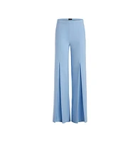Carlisle Women's Blue Stretch Pleat-Front Pants Bazaar