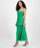 julia jordan Women's Tie-Strap Maxi Dress